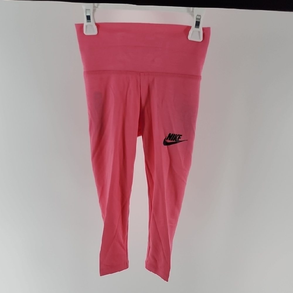 NIKE Hyper Pink Logo Leggings Girls Size 4 Or 6